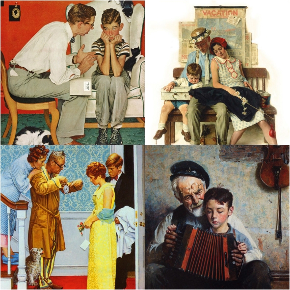 norman rockwell_father collage